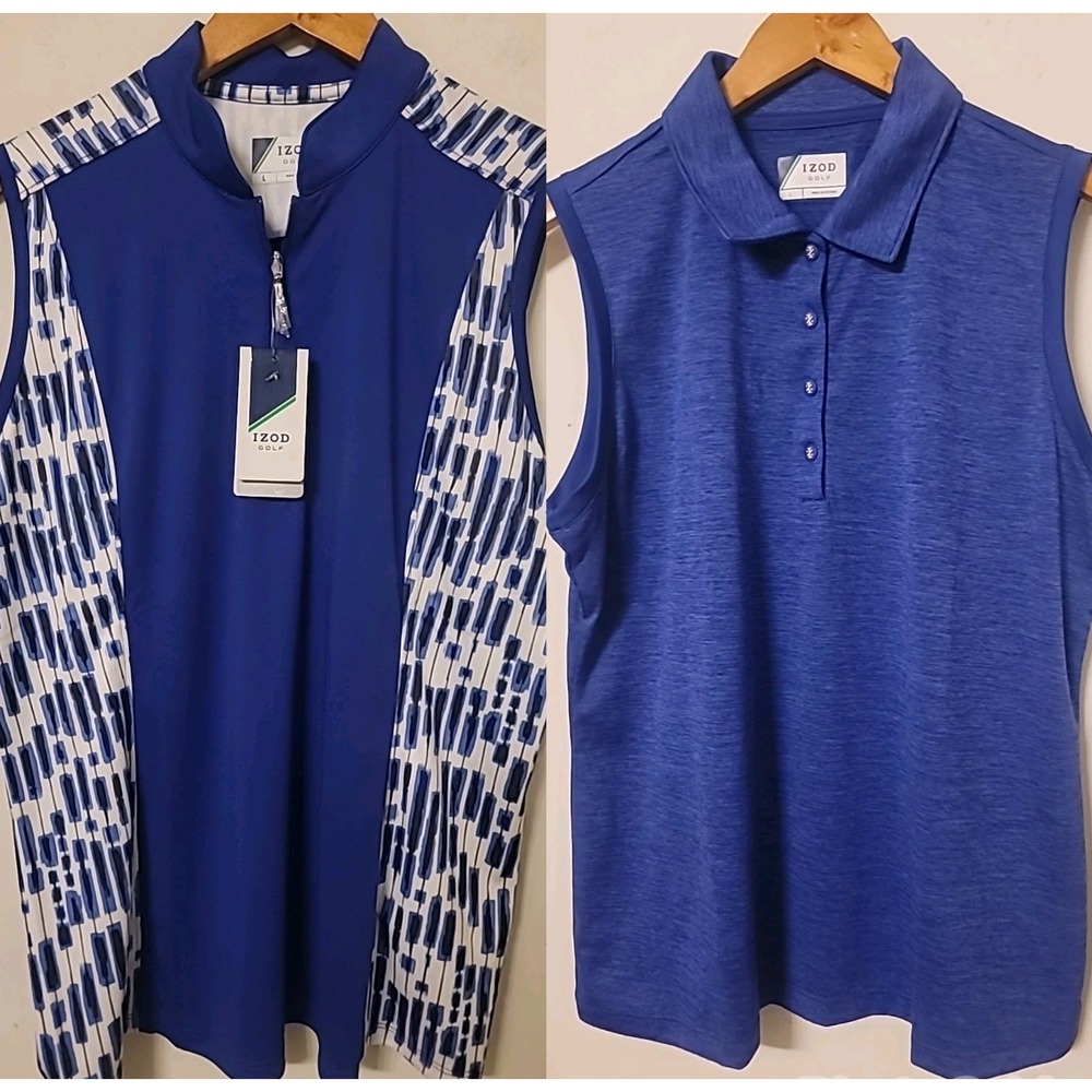 IZOD Women's Sleeveless Golf Shirt Size Large NWT NEW 1 NWOT Orig‎ $56 Lot Of 2